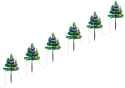vidaXL Brazi de Crăciun de alee, 6 buc. , LED-uri multicolore 45 cm PVC (344659)