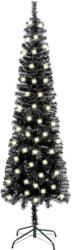 vidaXL Set pom de Crăciun subțire cu LED-uri, negru, 240 cm (3077992)