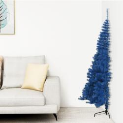 vidaXL Jumătate de brad de Crăciun cu suport, albastru, 150 cm, PVC (344681)