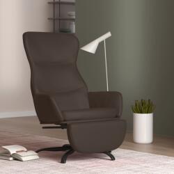 vidaXL Scaun de relaxare cu taburet, maro, piele ecologică (3097453)