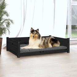vidaXL Pat pentru câini, negru, 95, 5x65, 5x28 cm, lemn masiv de pin (821461) - vidaxl