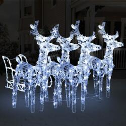 vidaXL akril rénszarvasos-szános karácsonyi dekoráció 240 LED-del (3100420)