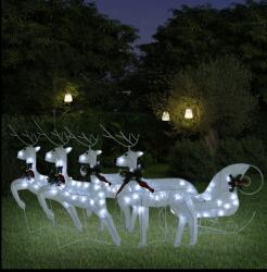 vidaXL fehér rénszarvas és szán karácsonyi dekoráció 100 LED-del (3100429)
