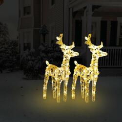 vidaXL 2 db akril karácsonyi rénszarvas 80 meleg fehér LED-del (342678)