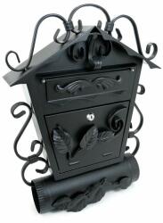 Damech Cutie postala, cu loc pentru ziar oblic, elemente forjate, negru, format B5, 38x12.5x51.5 cm, Damech (SD2TON) - artool