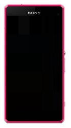 Sony D5502, D5503 Xperia Z1 Compact előlap keret, lcd kijelző és érintőpanel, rózsaszín (gyári)
