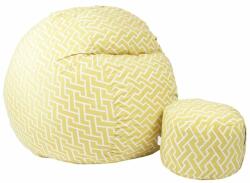 Pufrelax Комплект, Барбарон с табуретка за крака 700л. , King Size, Zippity Yellow, Перящ се калъф, Пълнеж с микс от мемори пяна и дунапрен, Гама Premium