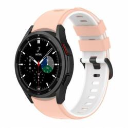 Samsung Galaxy Watch 4/5/5 Pro Samsung Galaxy Watch 4/5 bicolor szilikon szíj, Galaxy Watch 4 szilikon szíj színe Rózsaszín-fehér