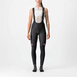 Castelli - Pantaloni lungi ciclism cu bretele pentru iarna si vreme rece pentru femei Sorpasso Ros W bibtight - negru gri reflex (CAS-4520563-710)