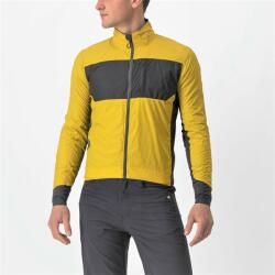 Castelli - Jacheta ciclism vreme rece si vant, maneca lunga Unlimited Puffy Jacket - galben Goldenrod gri inchis (CAS-4521507-755)