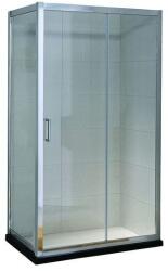 Belform Clear négyszögletes zuhanyparaván, tolóajtó, króm profil, biztonsági üveg, 120 x 80 cm (27CB1802_GCL)