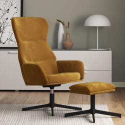 vidaXL Scaun de relaxare cu taburet, maro, catifea (3097492)
