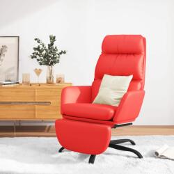 vidaXL Scaun de relaxare cu taburet, roșu, piele ecologică (3097547)