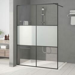 vidaXL Perete cabină duș walk-in negru 140x195 cm sticlă ESG semi-mată (152109)