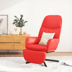 vidaXL Scaun de relaxare cu taburet, roșu, piele ecologică (3097420)