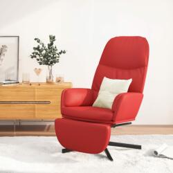 vidaXL Scaun de relaxare cu taburet, roșu vin, piele ecologică (3097419)