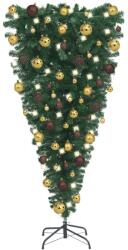 vidaXL Set pom Crăciun artificial inversat cu LED-uri&globuri, 120cm (3078014)