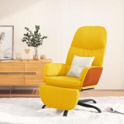 vidaXL Scaun de relaxare cu taburet, galben muștar, material textil (3097400)