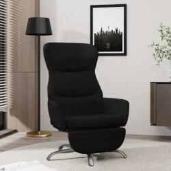 vidaXL Scaun de relaxare cu suport picioare, negru, microfibră (3097482)
