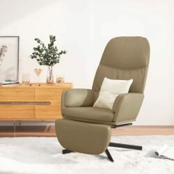 vidaXL Scaun de relaxare cu taburet, cappuccino, piele ecologică (3097421)