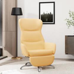 vidaXL Scaun de relaxare cu suport picioare, crem, microfibră (3097483)