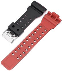 Ricardo Curea pentru Casio G-Shock, din plastic, roșu-negru, cataramă argintie (pentru modelele GA-100, GA-110, GD-120, GLS-100)