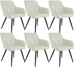 tectake 404676 6 marilyn vászon kinézetű szék - krém / fekete