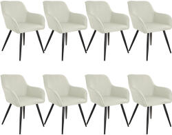 tectake 404677 8 marilyn vászon kinézetű szék - krém / fekete