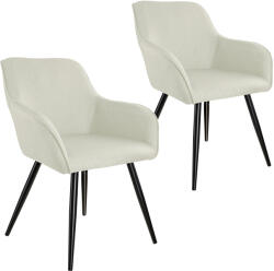 tectake 404674 2 marilyn vászon kinézetű székek - krém / fekete