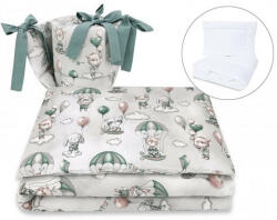 Baby Shop 6 részes babaágynemű - szürke/zöld lufis állatok - babastar