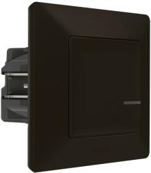 Legrand Netatmo / Valena Life 756384 Valena Life okos egypólusú kapcsoló/fényerőszabályzó (végrehajtó), süllyesztett, retrofit, kompenzátor modullal és díszítőkerettel, fekete színű, 2-vezetékes sorkapcsos ki