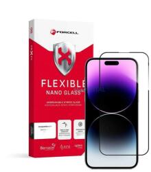 Forcell Edzett üvegfólia (Tempered Glass) Forcell Flexibilis 5D Full Glue Iphone 14 Pro Max 6, 7" fekete