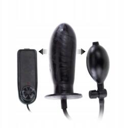 LyBaile Dildo Gonflabil cu Vibratii Multispeed, Negru, 16 cm Dildo
