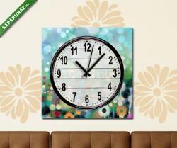 Vászonkép óra, Premium Kollekció: Absztrakt színpompás virágos mező(25x25 cm C01)