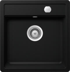 SCHOCK Schock Mono N-100S konyhai mosogatótálca Cristadur Puro 490 x 510 mm lefolyó távműködtetővel, gránit, hagyományos beépítés, intenzív fekete (MONN100SPUROSA)