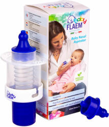 FLAEM Aspirator nazal manual FLAEM Baby, pentru bebelusi si copii, Alb/Albastru, AC0423P - bekid