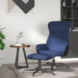vidaXL Scaun de relaxare cu taburet, albastru, textil (3097462)