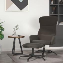 vidaXL Scaun de relaxare cu taburet, gri închis, țesătură microfibră (3097475)