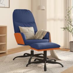 vidaXL Scaun de relaxare cu taburet, albastru, textil (3097391)