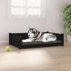 vidaXL Pat pentru câini, negru, 105, 5x75, 5x28 cm, lemn masiv de pin (821466) - vidaxl