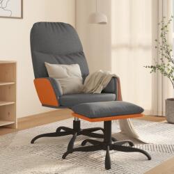 vidaXL Scaun de relaxare cu taburet, gri deschis, material textil (3097387)
