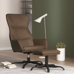 vidaXL Scaun de relaxare cu taburet, maro, piele ecologică (3097446)