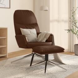 vidaXL Scaun de relaxare cu taburet, maro lucios, piele artificială (3097372)