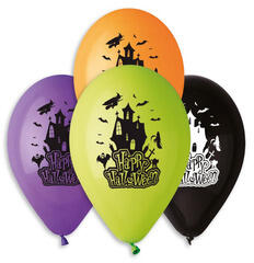 30 cm-es Halloween mintás lufi, többféle 10 db /cs (1020011)