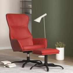 vidaXL Scaun de relaxare cu taburet, roșu vin, piele ecologică (3097448)