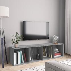 vidaXL Bibliotecă/dulap TV, gri sonoma, 143x30x36 cm, lemn prelucrat (815271) Raft