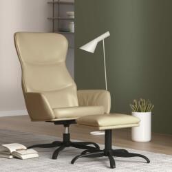 vidaXL Scaun de relaxare cu taburet, cappuccino, piele ecologică (3097450)