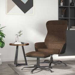 vidaXL Scaun de relaxare cu taburet, maro, textil (3097461)