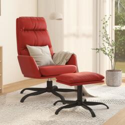 vidaXL Scaun de relaxare cu taburet, roșu vin, piele ecologică (3097539)