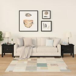 vidaXL Mese laterale, 2 buc. , negru, 40x40x39 cm, lemn masiv de pin (813793)